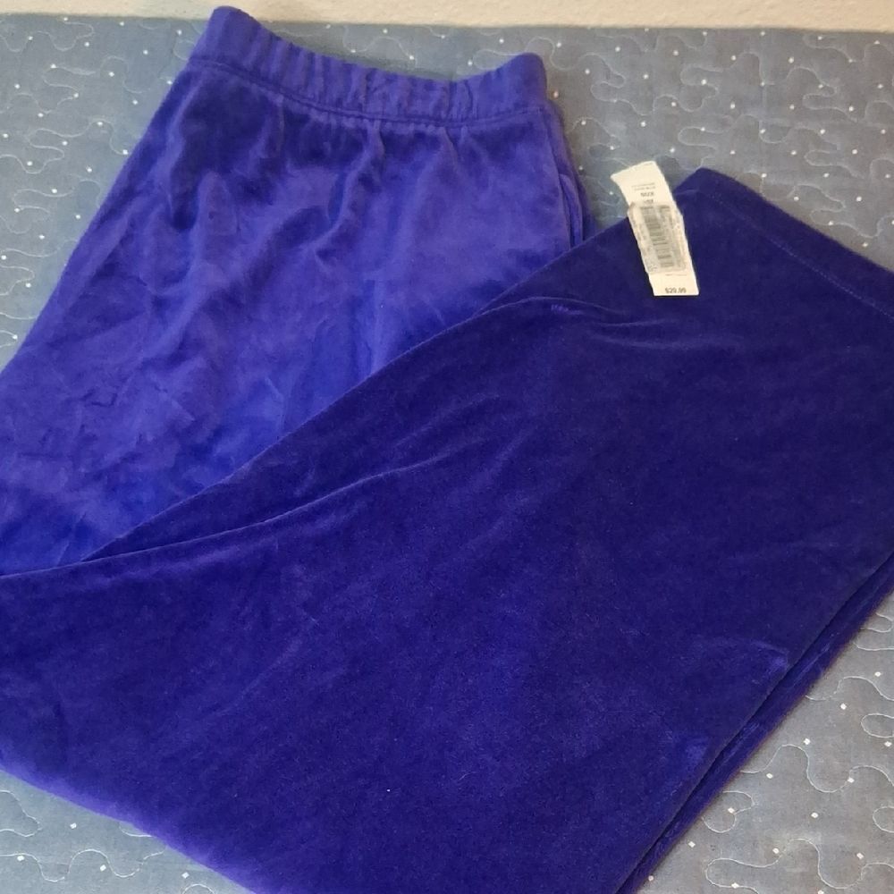 Vibrant Purple Velvet Pants size 2X NWT